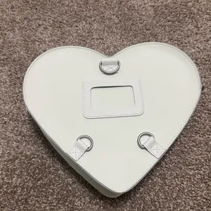 NWT Dr. Martens White Leather Heart Shaped Bag featuring the iconic heart thumbnail 14