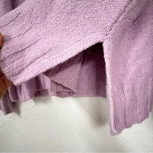 Pilcro Purple Balloon Sleeve Fluffy Sweater V Neck Womens M Oversized Boho Fall thumbnail 7