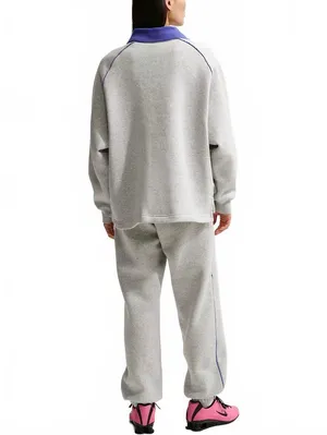 Nike Sportswear Phoenix Fleece Oversized Graphic Polo Top NWT Gray Medium thumbnail 5