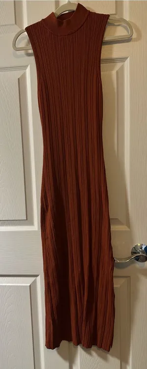 WAYF Sleeveless‎ Ribbed Mock Neck Midi/Maxi Dress thumbnail 1