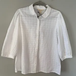 Seasalt Cornwall Hope Cottage Organic Cotton Blouse White NWT NEW 6 thumbnail 3