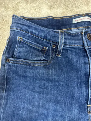Levi's 724 High Rise Straight medium wash stretch denim jeans Size 28x30 thumbnail 3