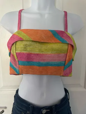 Angie Women’s Colorful Crop Top Size Small thumbnail 1