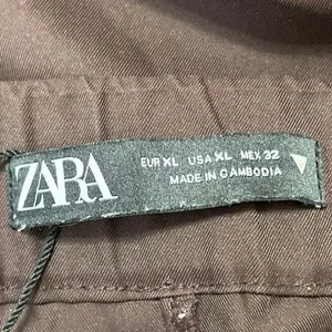 Zara Womens Brown High Waisted Flared Wide Leg Crop Lounge Trousers Pants Sz XL thumbnail 4