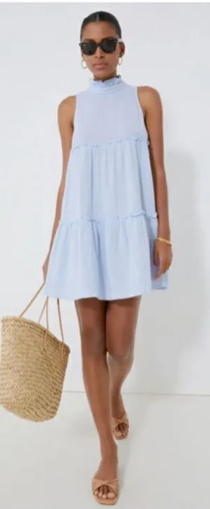 Tuckernuck Pomander Place Morgan Dress Light Blue Tiered Gauze Size XXL thumbnail 1