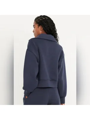 Old Navy Sport Bounce Fleece Women's Navy Half-Zip Pullover Sweatshirt NWT XS thumbnail 2