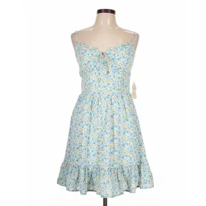 Altar'd State White Blue Eloise Floral Mini Dress Ruffle Hem Large Cottagecore thumbnail 2