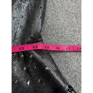 Vintage 80s Prom Lizzy & Johnny Dress Silver Black Metallic Velvet Whimsigoth thumbnail 8