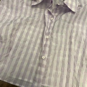 Zara Cropped Lilac Gingham Shoulder Padded Poplin Shirt thumbnail 9
