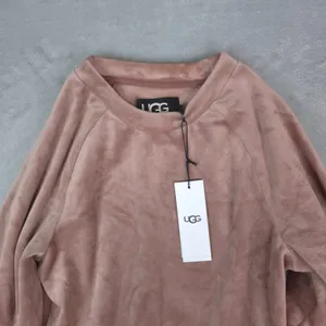 UGG Beckner Cropped Sweatshirt Womens XS Dusty Rose Velour Pullover‎ 1128977 thumbnail 3