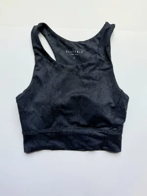 Anthropologie All Fenix‎ Snake Print Sports Bra Size Small Gray Black Athletic thumbnail 2