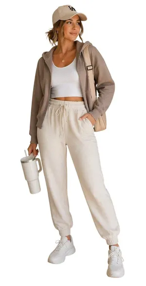 Old Navy Active Beige Joggers High Rise Dynamic Fleece XL NWT thumbnail 1