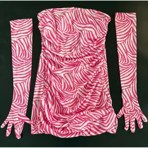 New! Miscreants Cupid Mini Dress & Oprah Gloves Pink Zebra‎ Sz Medium thumbnail 4