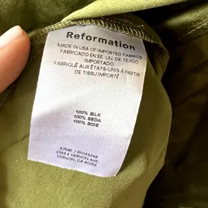 reformation Marguerite Silk Dress leaf green size 14 UB thumbnail 9