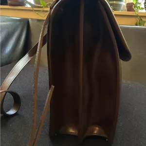 Chocolate Leather Briefcase Messenger Shoulder Strap Bag Brown thumbnail 4
