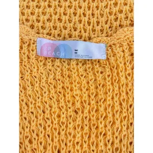 Free People FP Beach Mini Dress Gold Mykonos Fauxchet Sweater Cover Up Medium thumbnail 4