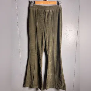 Aerie Groove-On Rib Velour Flare Pant Nomad Olive Size S thumbnail 3