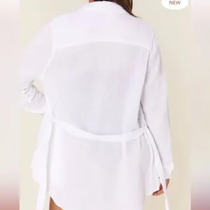 Andie The Corvo White Cotton Button Up Beach Cover Up Top XL‎ NWT thumbnail 4