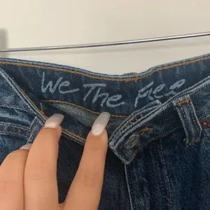 We The Free Bailey Fringe Blue Denim Mini Skirt Size 26 thumbnail 5