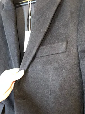 Quince Wool Cashmere Overcoat Black M NWT‎ Tailored Minimalist Coat thumbnail 7