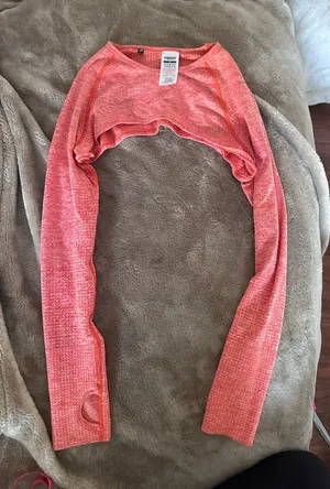 Gymshark orange long sleeve bolero shrug crop top thumbnail 1