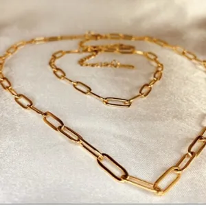 Stainless Steel Paper Clip Necklace Charm Pendant Holder Silver Plated Unisex thumbnail 4