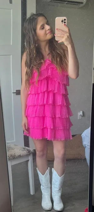 Pink Ruffle Dress thumbnail 1