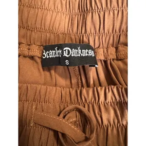 Scarlet Darkness Ren Faire Maxi Skirt with Tassel Tie & Lace Hem Brown(S) thumbnail 4