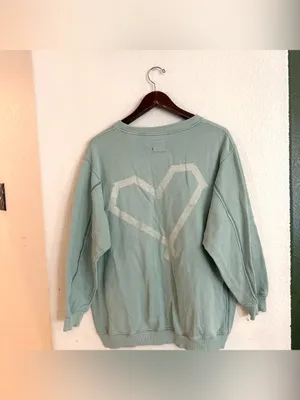 Aerie Womens Sweatshirt Light Blue Pullover Heart Graphic Back Size Medium thumbnail 2