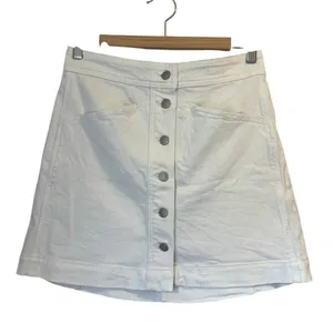 Madewell Stretch Denim A-Line Jean Mini Skirt AF059 V Front in White Womens sz 8 thumbnail 2
