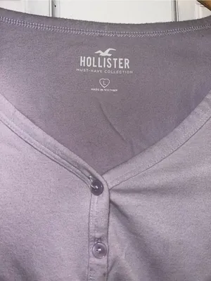 Hollister light purple Lace-Hem Long Sleeve Button Cardigan thumbnail 2