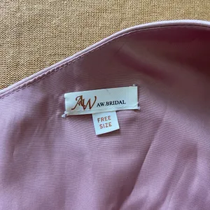 EUC AW Bridal women’s‎ dusty rose one-shoulder molded cup zip slit maxi dress thumbnail 7