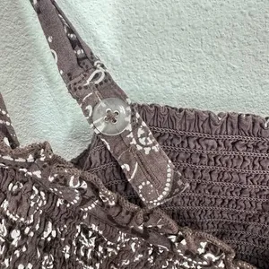 American Eagle‎ Outfitters Smocked Paisley Print Crop Tank Top Women XL Festival thumbnail 7