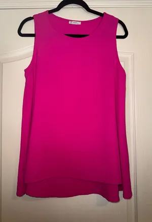 JODIFL Bright Hot Pink Sleeveless Tunic Top Large thumbnail 1