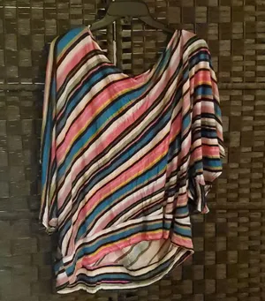 Women’s Multicolored Striped Top Multiple Size 2X thumbnail 1