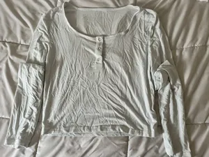 Amazon White Cropped Long Sleeve thumbnail 1