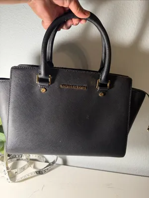 Michael Kors Black Saffiano Leather Satchel with Gold Hardware thumbnail 15
