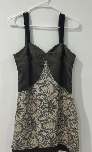 Custo Barcelona Silk Blend Mini Dress Size 8 Y2K 2000s Whimsigoth Metallic thumbnail 1