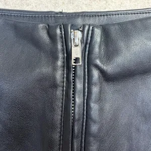 Lulus Black Vegan Faux Leather Mini‎ Skirt Exposed Zipper Size M Bikercore thumbnail 5