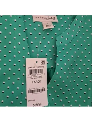 Maison Jules Green Shadow Dot Sleeveless Dress Size L NWT thumbnail 6
