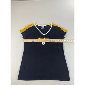 NFL Team Apparel Steelers Black Cotton Tee Shirt Womens Size L thumbnail 5