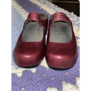 Dansko Ox Blood Red Leather Mary Jane Clogs Sz.9 Discontinued 2011 thumbnail 9