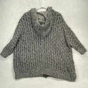 Free People Sweater Jacket Womens XS Oversized Hooded‎ Full Zip Open Knit boho thumbnail 7