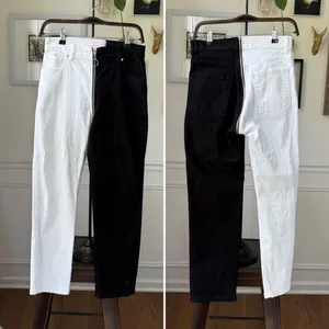 Revice Dream Fit 2 Tone Black White Duo Style Yin Yang Denim Indie Sleaze Jeans thumbnail 2