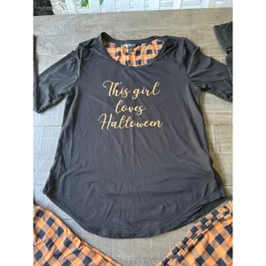 Fabulous Women's 2PC‎ "This Girl Loves Halloween" Pajamas set Size Small thumbnail 2