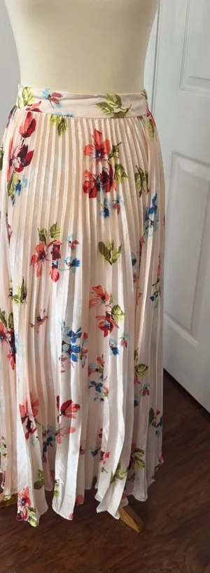 Jill Jill Stuart Floral-Print Pleated Maxi Skirt A Line Boho Cottagecore NWT 14 thumbnail 1