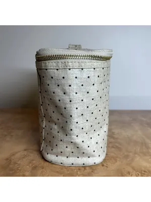 Kate Spade New York "Out To Lunch" Insulated Lunch Box Beige Black Polka Dot thumbnail 2