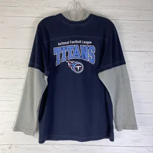 National Football League Tennessee Titans blue/gray long sleeve shirt w/hoodie size XL juniors thumbnail 1