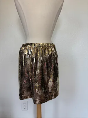Vintage 80s Disco Gold Sequin Pencil Skirt thumbnail 5