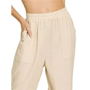 Zenana Double Gauze Elastic Band Pants‎ thumbnail 2